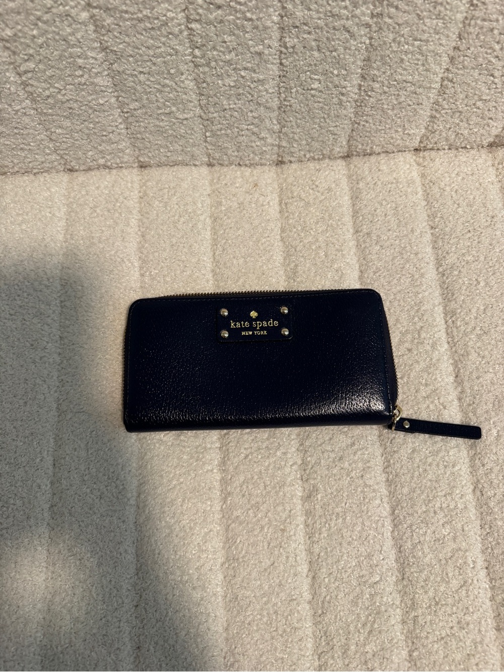 Kate Spade Navy Zip-Around Leather Wallet